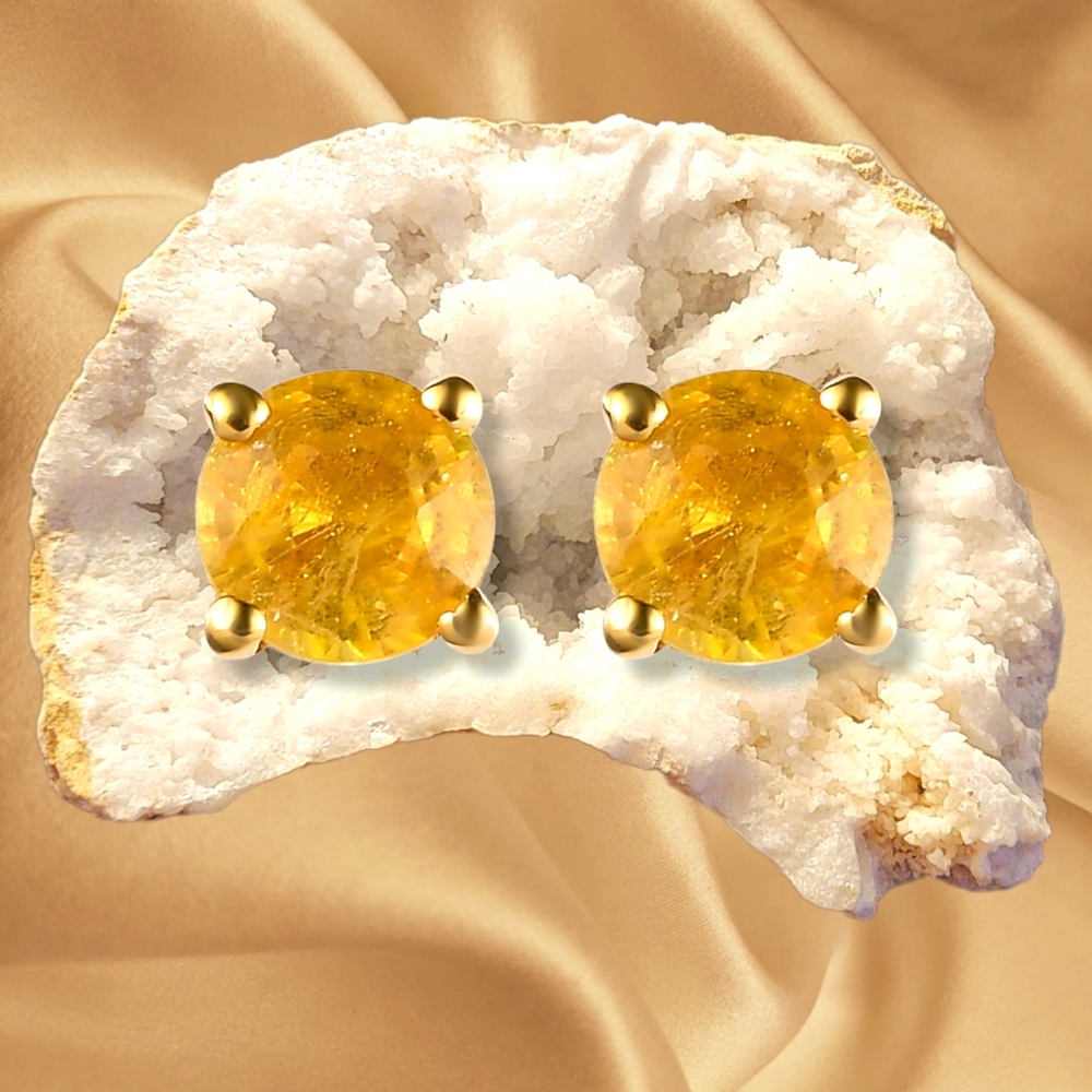 🔥PRICE DROP🔥NWT MADAGASCAR YELLOW SAPPHIRE EARRINGS IN YG OVER STERLING SILVER